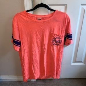 PINK Victoria’s Secret Coral and Navy Tee